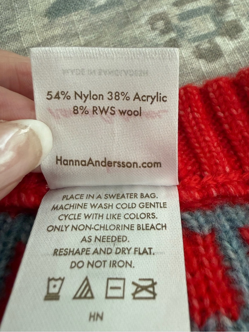 Hanna Andersson Women’s Red Holiday Fair Isle Sweater Size Large Wool Blend - Picture 3 of 5